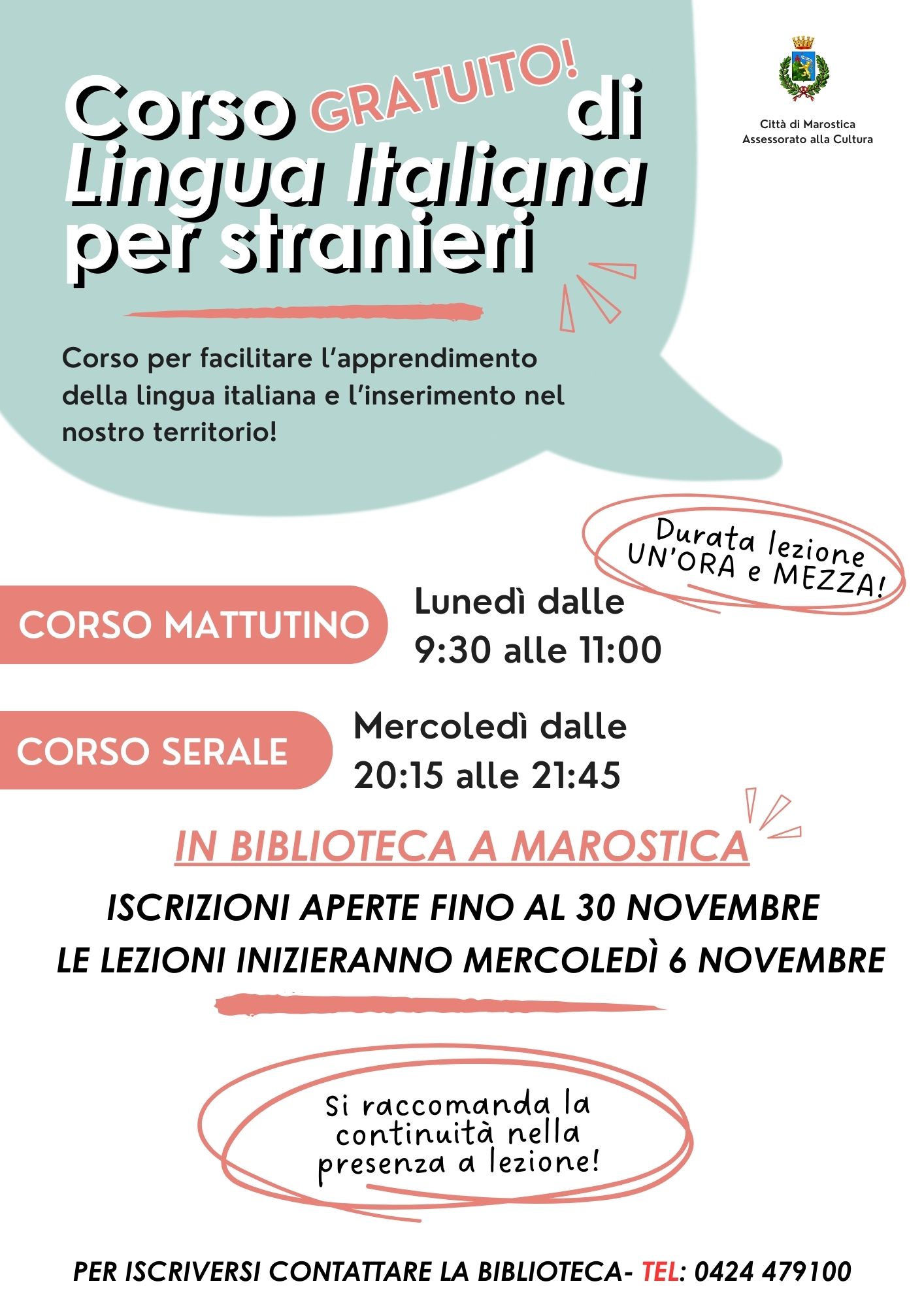 Corso gratuito di lingua italiana per stranieri