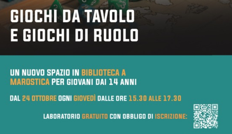 Giochi da tavolo e giochi di ruolo in biblioteca a Marostica!